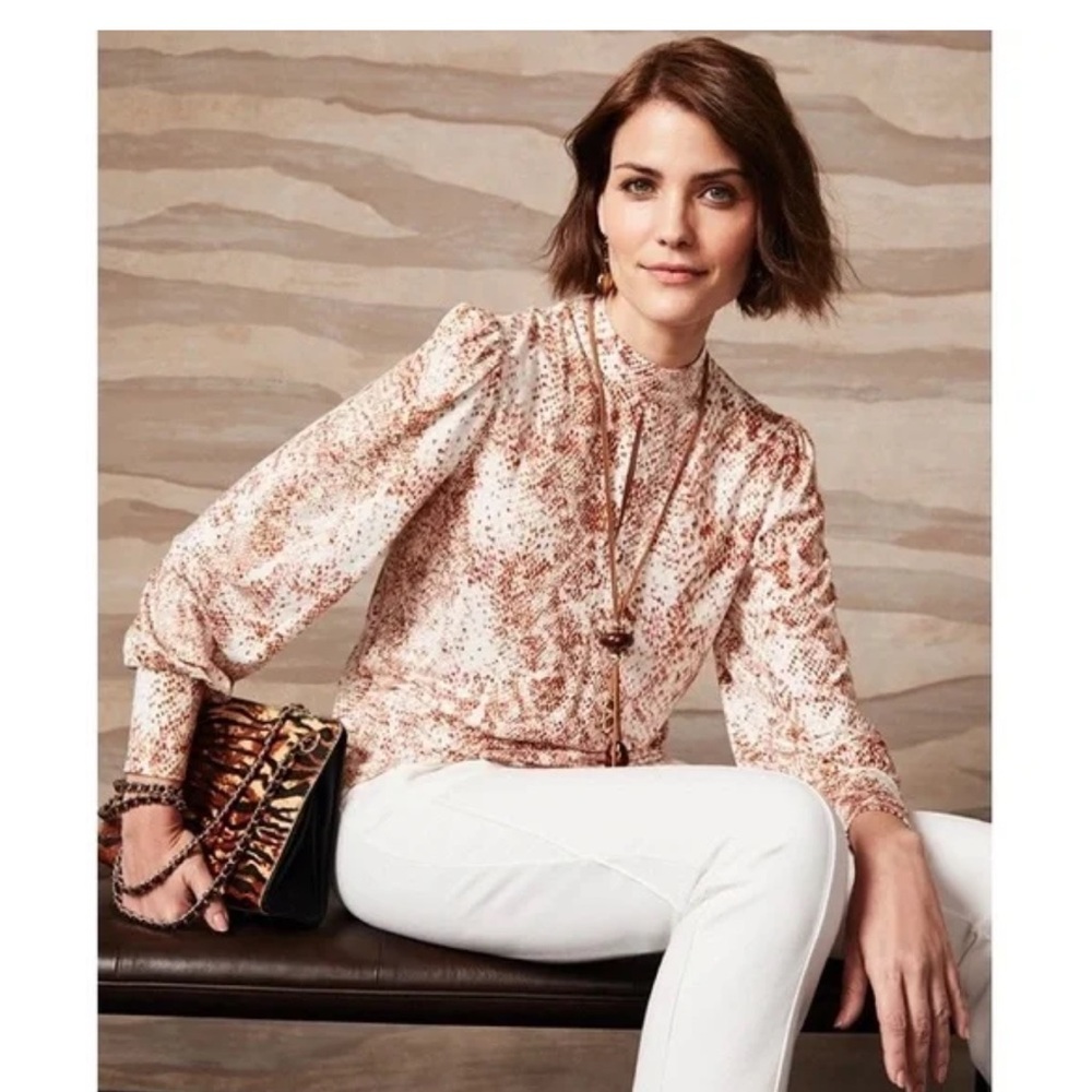 Chicos Python Snake Print Lyocell Long Sleeve Top… - image 2